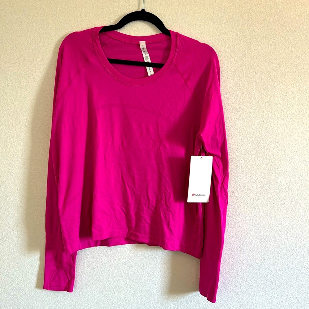 Lululemon. Bright pink. Swiftly long sleeve. Size 14. Tags on